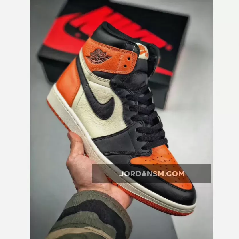 Air Jordan 1 'Shattered Backboard' Black/Starfish-Sail 555088-005 Restock