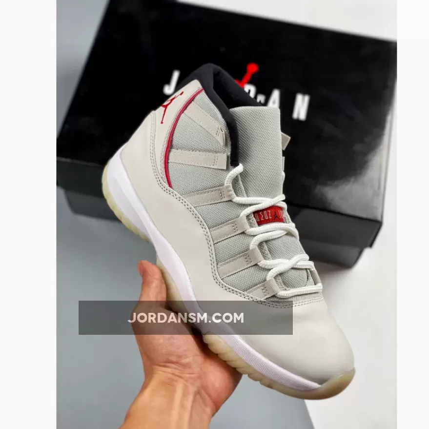Air Jordan 11 Platinum Tint/Sail-University Red 378037-016 New Releases