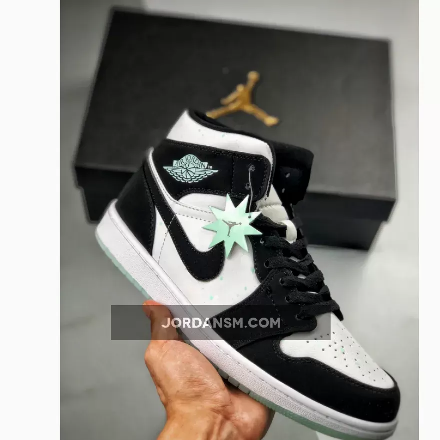 Air Jordan 1 Mid SE ‘Panda’ White/Black-Teal Tint BQ6931-103 Restock