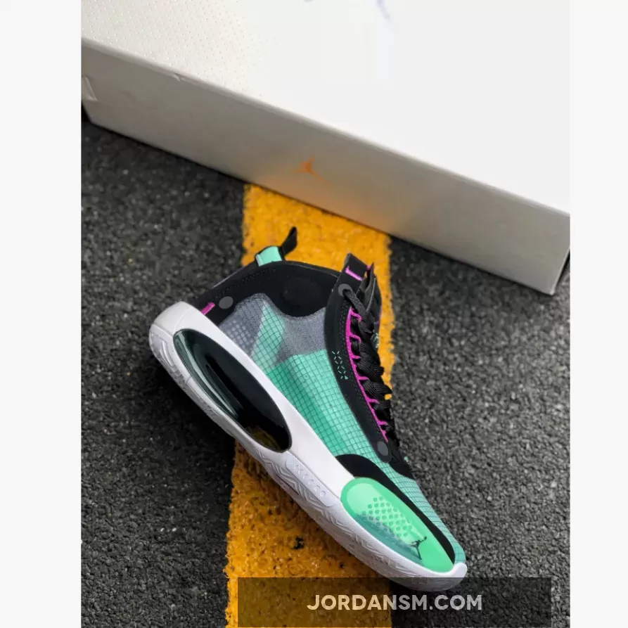 Air Jordan 34 Blue Void/Green Glow-Black-Metallic Silver AR3240-400 Online