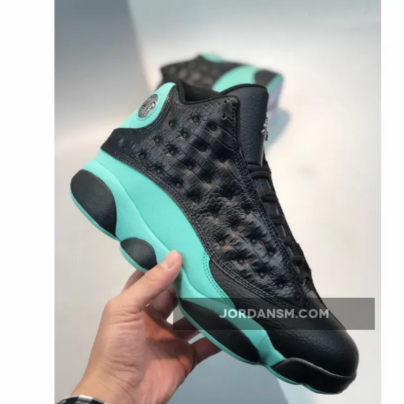 Air Jordan 13 Black/Island Green-Metallic Silver 414571-030 Online