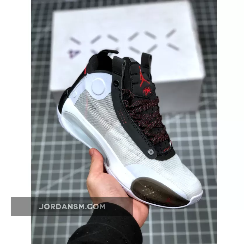 Air Jordan 34 'Bred' White/Orbit Red AR3240-100 Restock