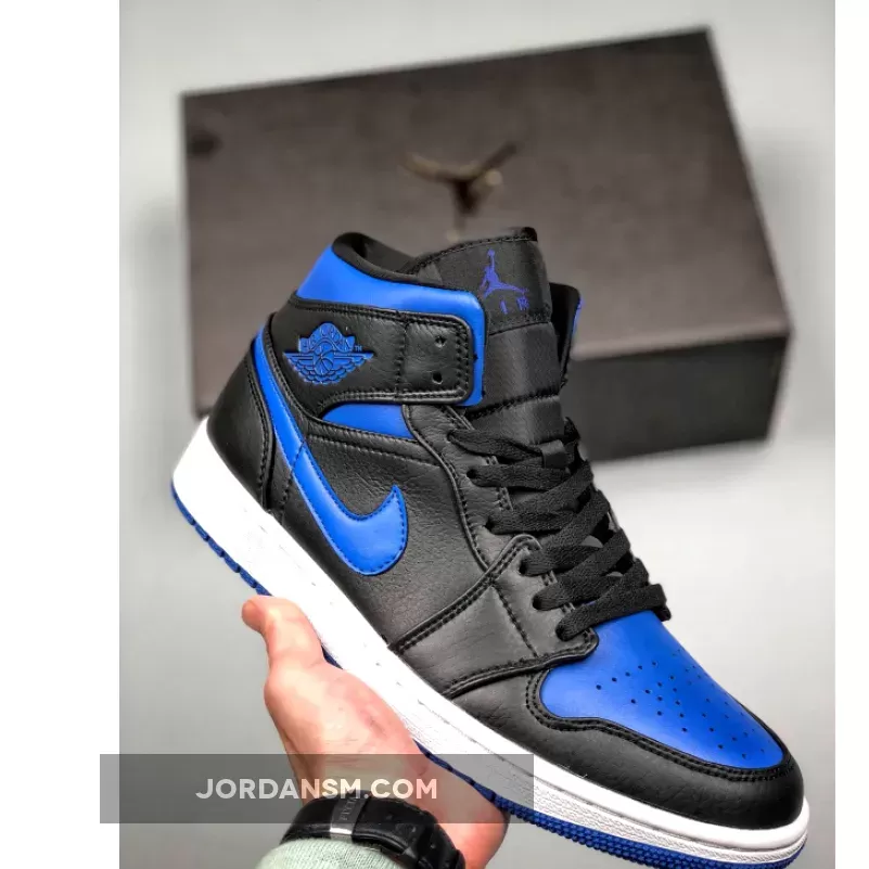 Air Jordan 1 Mid 'Royal Black Blue' 554724-068 New Releases