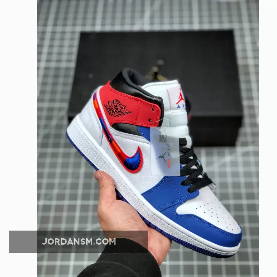 Air Jordan 1 Mid Multicolored Embroidered Swooshes 852542-146 Online