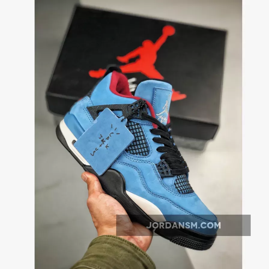Travis Scott x Air Jordan 4 'Houston Oilers' University Blue/Varsity Red-Black / air jordan 4 retro houston oilers