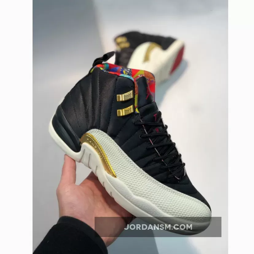 Air Jordan 12 ‘CNY’ Black/Sail-Metallic Gold-True Red / jordan 12 red and gold