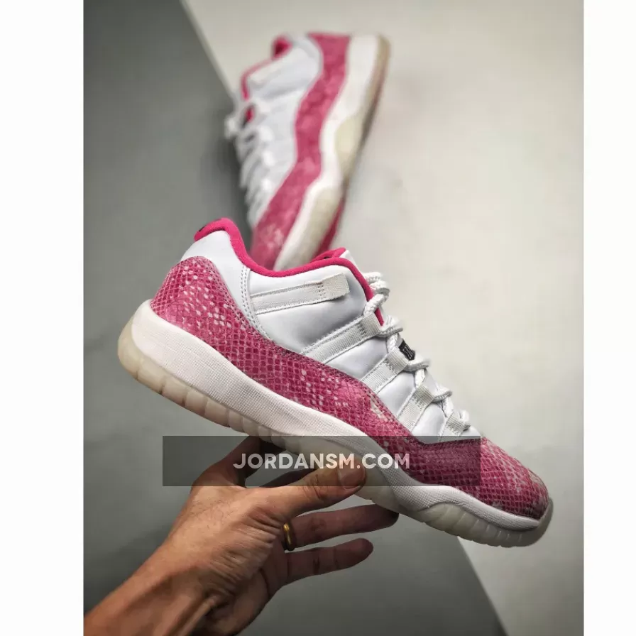 Air Jordan 11 Low WMNS "Pink Snakeskin" White/Watermelon-Black