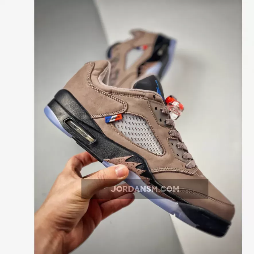 PSG X Air Jordan 5 Low Pumice/Black/Game Royal-Plum Eclipse-Bright Crimson