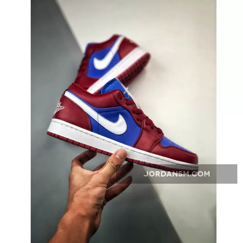 Air Jordan 1 Low Pomegranate/Medium Blue-White DC0774-604 New Releases