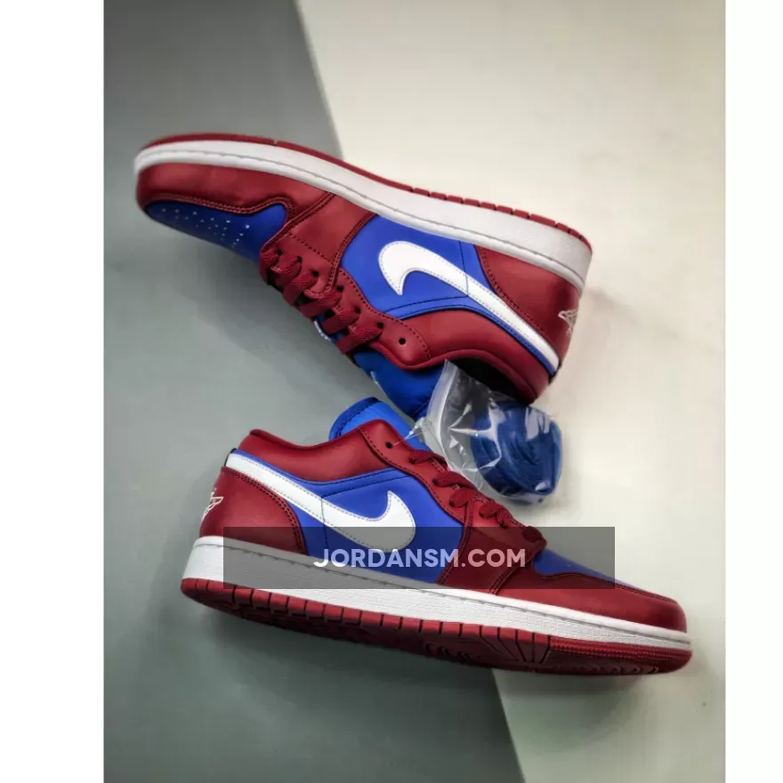 Air Jordan 1 Low Pomegranate/Medium Blue-White DC0774-604 New Releases