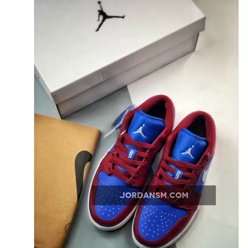 Air Jordan 1 Low Pomegranate/Medium Blue-White DC0774-604 New Releases