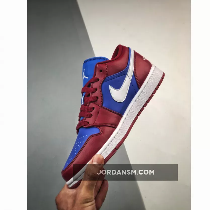 Air Jordan 1 Low Pomegranate/Medium Blue-White DC0774-604 New Releases