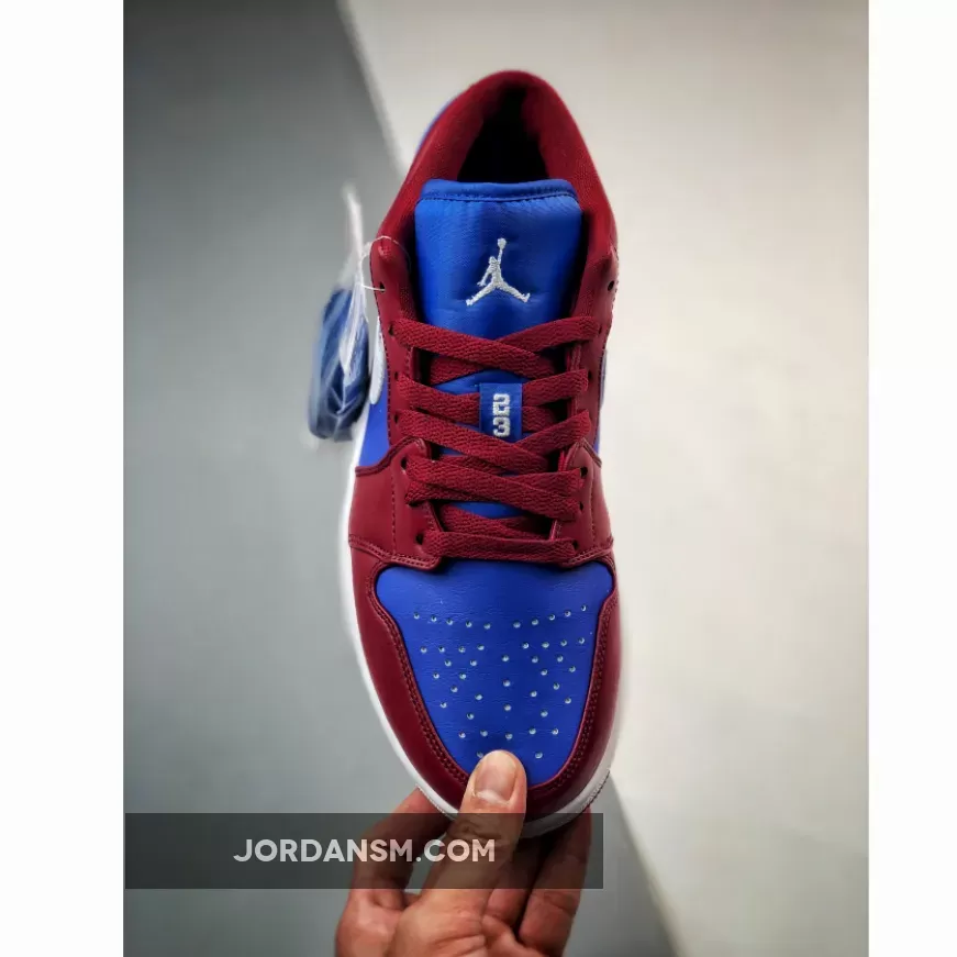 Air Jordan 1 Low Pomegranate/Medium Blue-White DC0774-604 New Releases