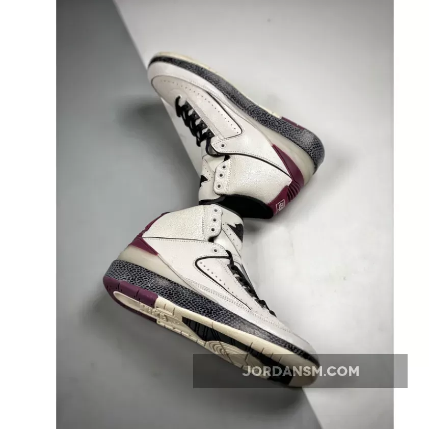 A Ma Maniere X Air Jordan 2 ‘Airness’ Sail/Black-Burgundy Crush DO7216-100 Online