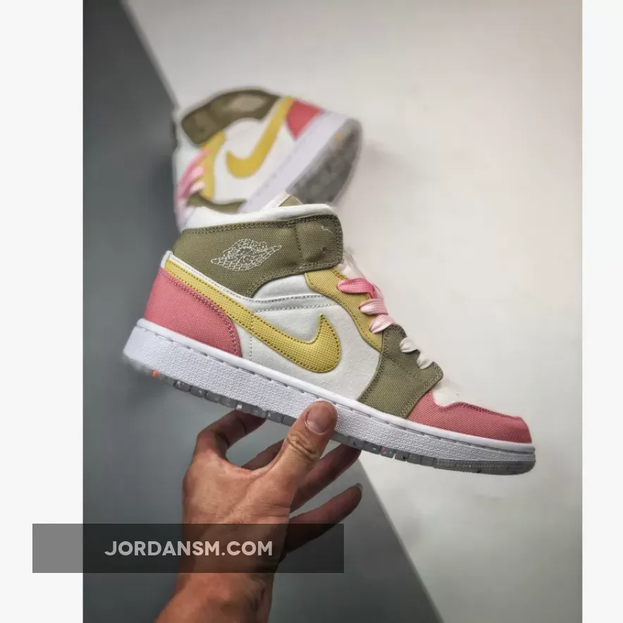 Air Jordan 1 Mid SE Pastel Vivid Green Grind DJ0338-100 New Releases