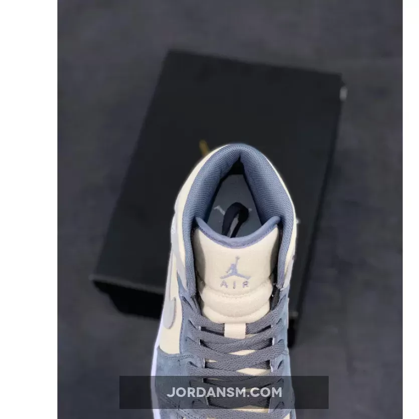 Air Jordan 1 Mid Cream Canvas And Grey Suede DN4346-100 Restock