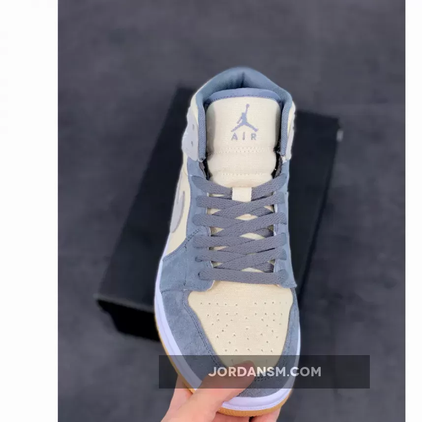 Air Jordan 1 Mid Cream Canvas And Grey Suede DN4346-100 Restock