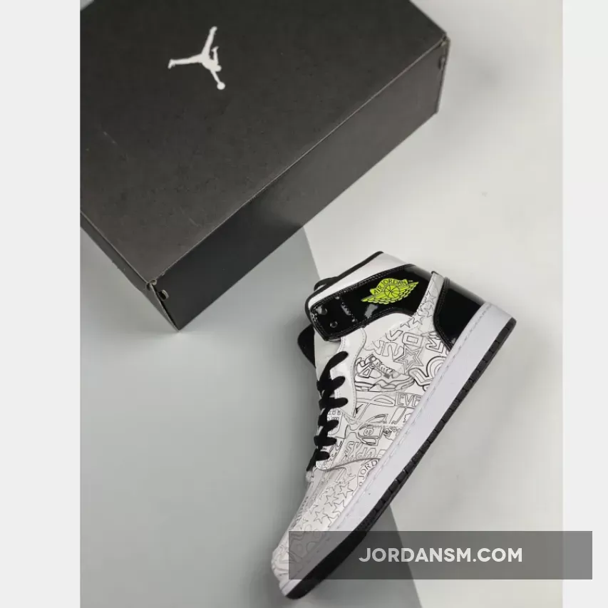 Air Jordan 1 Mid DIY White/Black-Volt