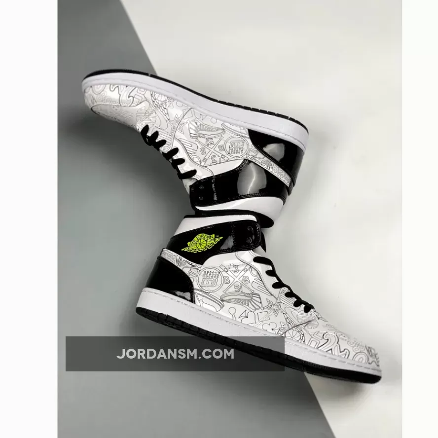 Air Jordan 1 Mid DIY White/Black-Volt
