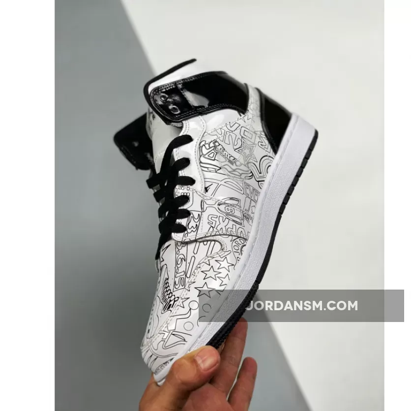 Air Jordan 1 Mid DIY White/Black-Volt