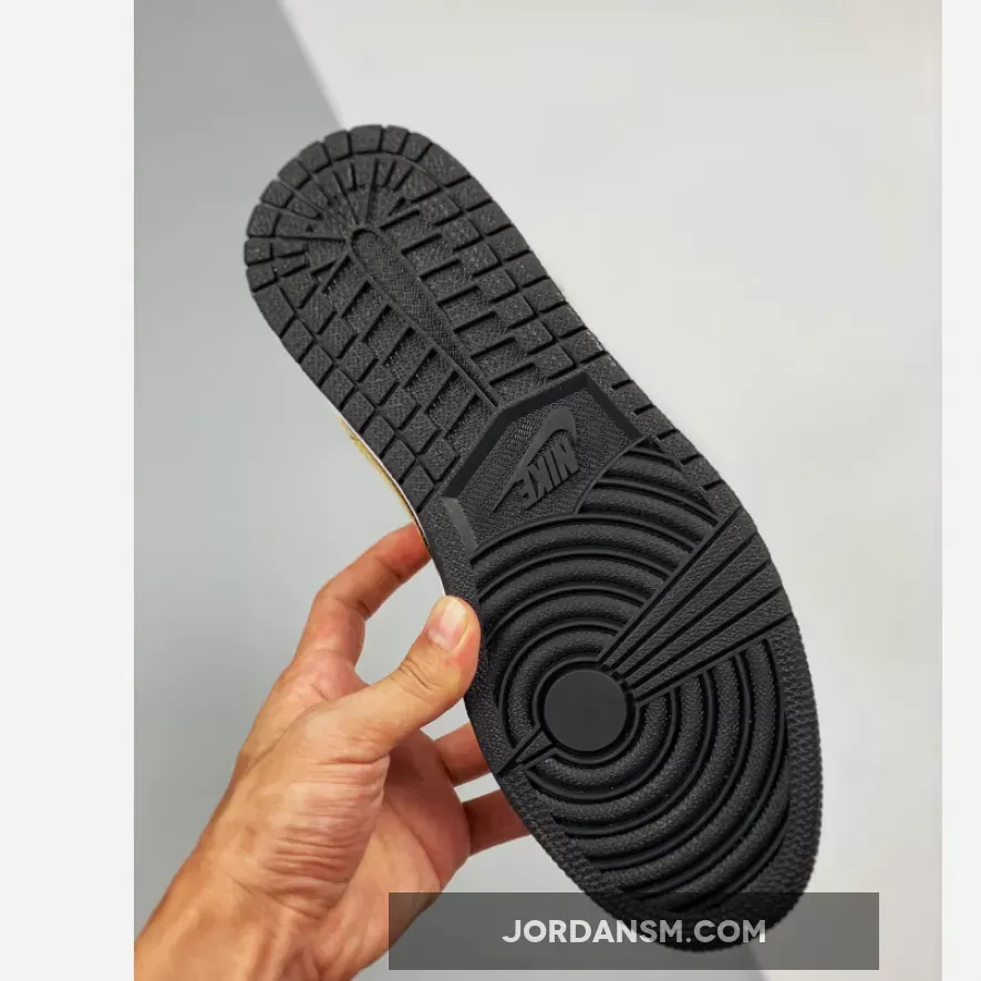 Air Jordan 1 Mid White/Black-Metallic Gold 554725-190 Restock