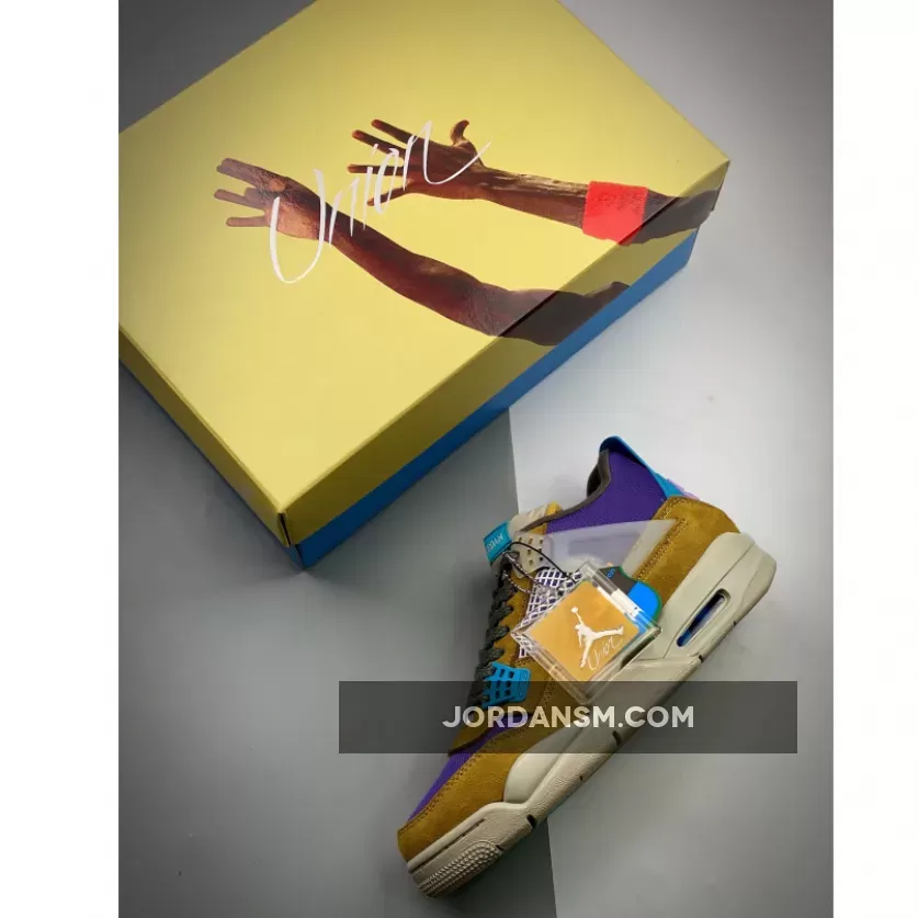 Union X Air Jordan 4 Desert Moss/Turquoise Blue-Dark Iris DJ5718-300 Online