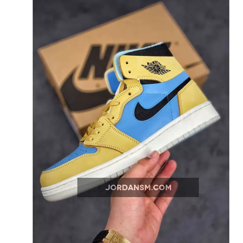 Air Jordan 1 Zoom Comfort Tan Light Blue New Releases