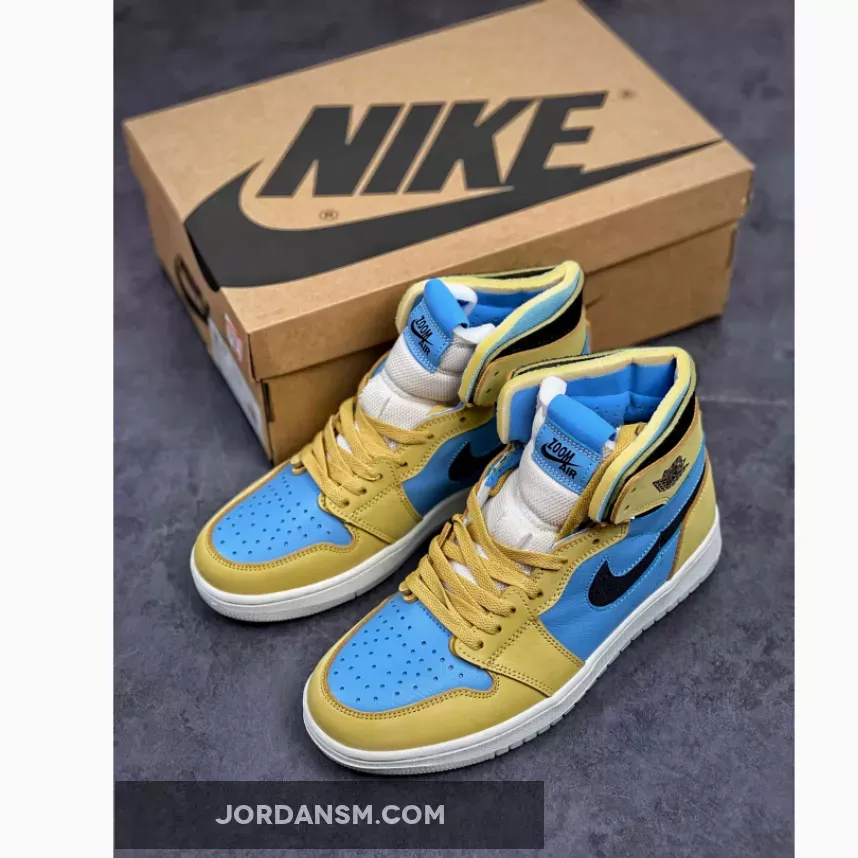 Air Jordan 1 Zoom Comfort Tan Light Blue New Releases