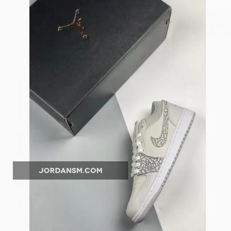 Air Jordan 1 Low PRM 'Elephant Print' White/Neutral Grey-Sail DH4269-100 Online