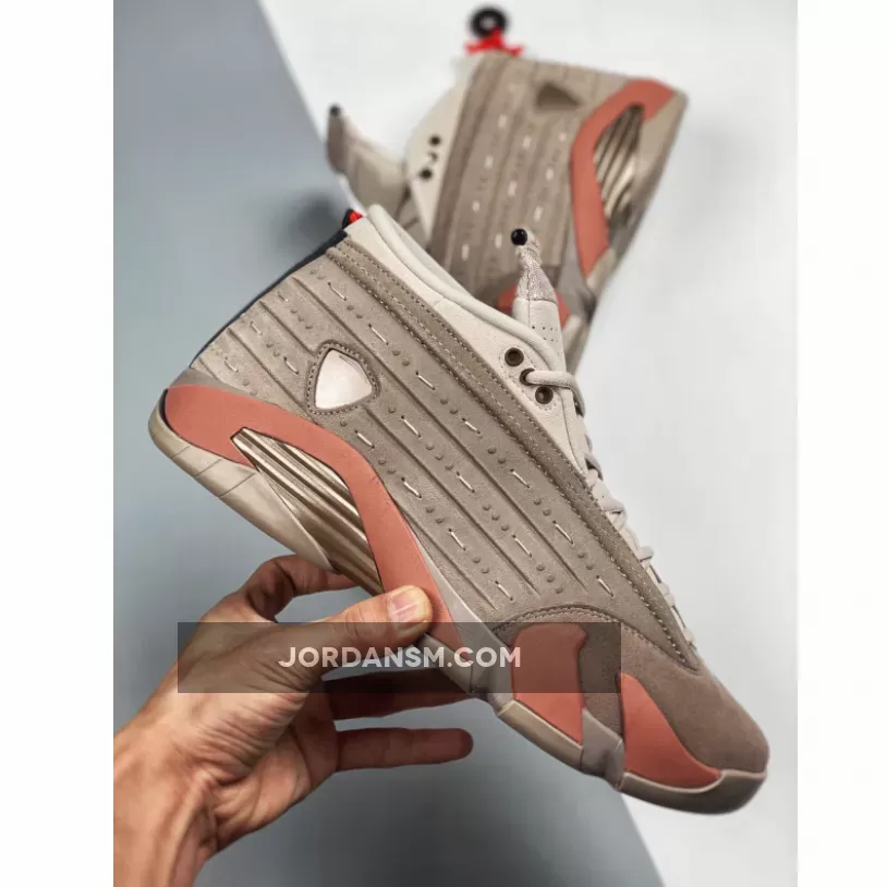 Clot x Air Jordan 14 Low Sepia Stone/Terra Blush-Desert Sand
