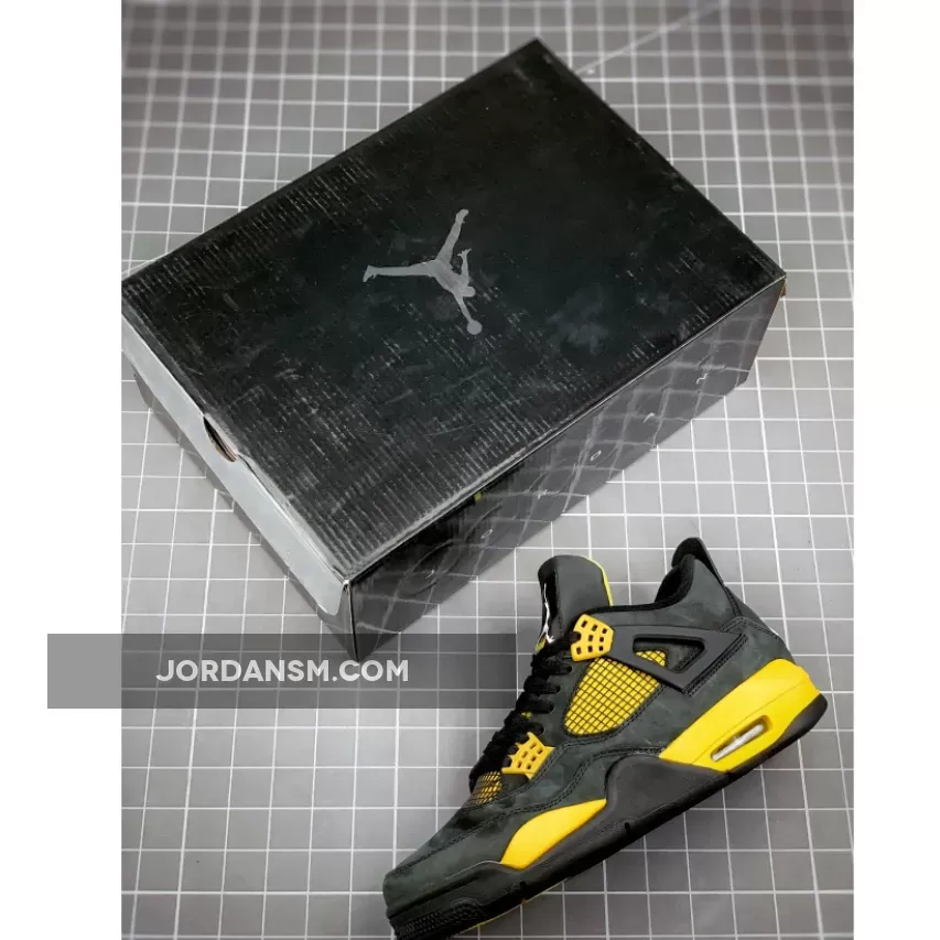 Air Jordan 4 'Thunder' Black/Vibrant Yellow-White New Releases
