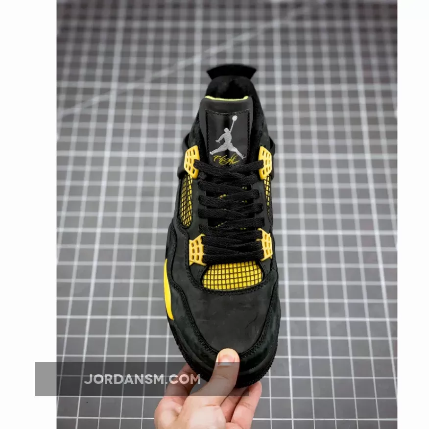 Air Jordan 4 'Thunder' Black/Vibrant Yellow-White New Releases