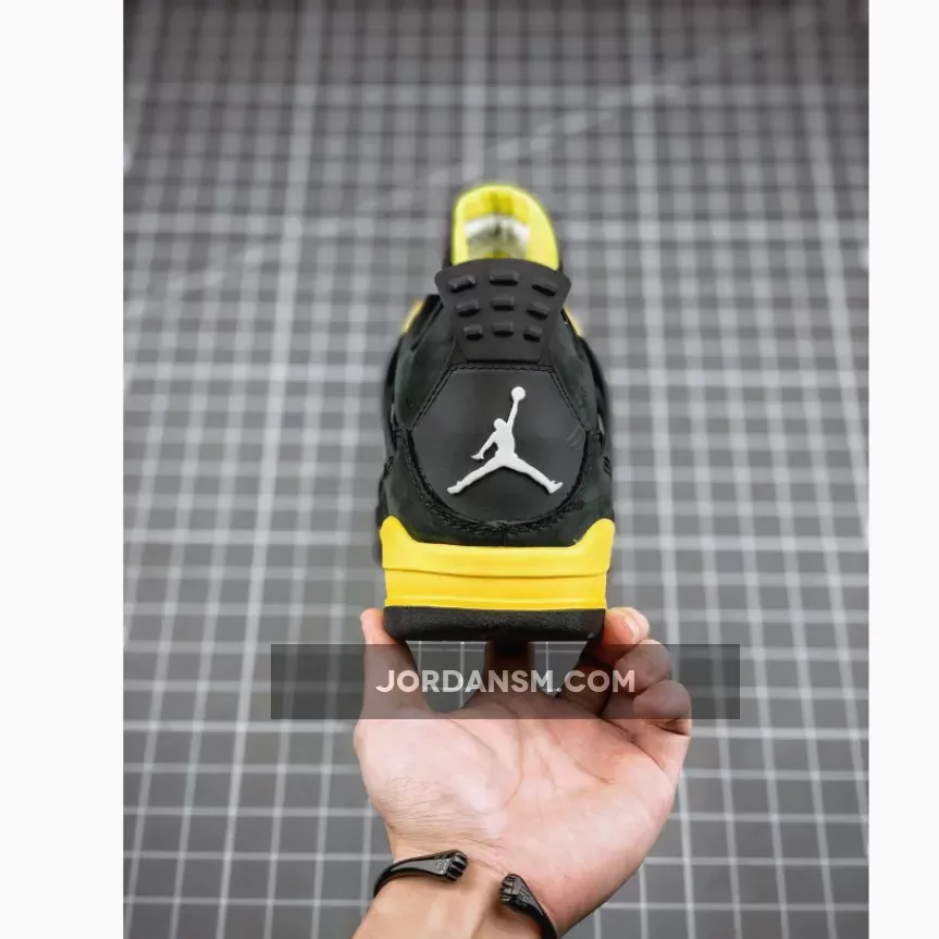 Air Jordan 4 'Thunder' Black/Vibrant Yellow-White New Releases