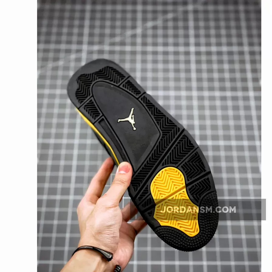 Air Jordan 4 'Thunder' Black/Vibrant Yellow-White New Releases