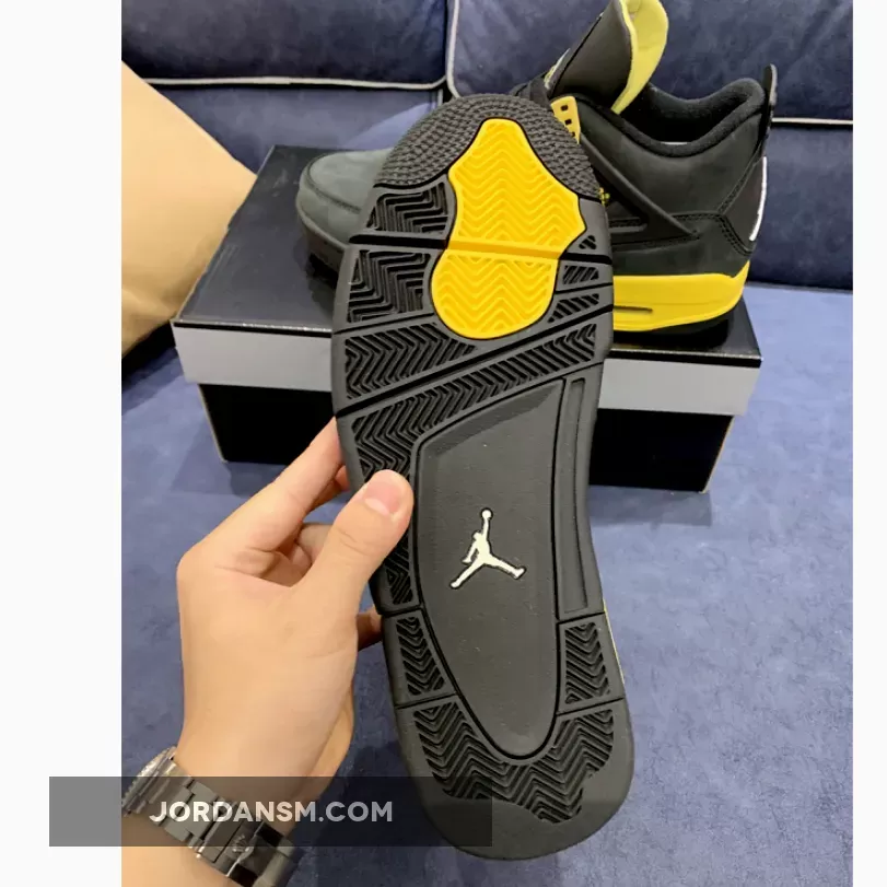 Air Jordan 4 'Thunder' Black/Vibrant Yellow-White New Releases