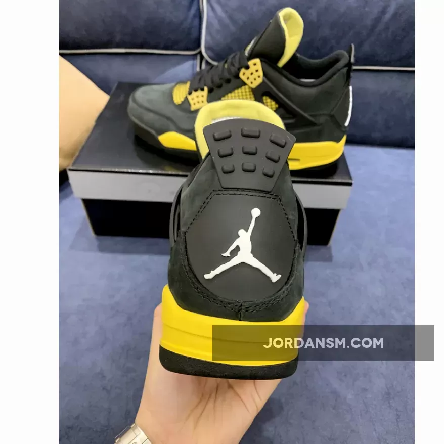 Air Jordan 4 'Thunder' Black/Vibrant Yellow-White New Releases