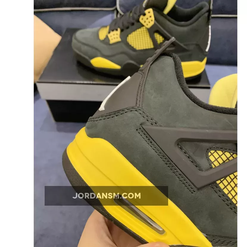 Air Jordan 4 'Thunder' Black/Vibrant Yellow-White New Releases