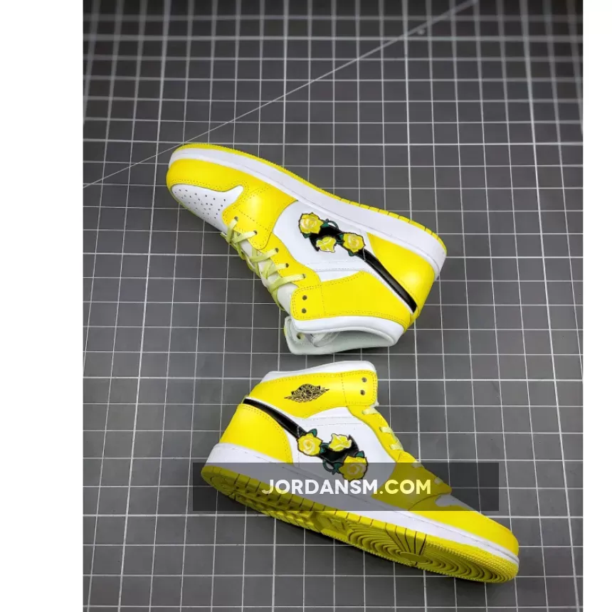 Air Jordan 1 Mid Dynamic Yellow Floral AV5174-700
