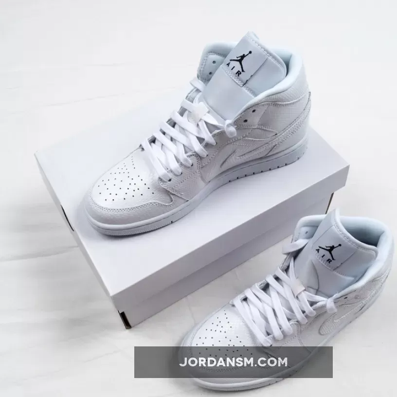 Air Jordan 1 Mid 'White Snakeskin' BQ6472-110 New Releases