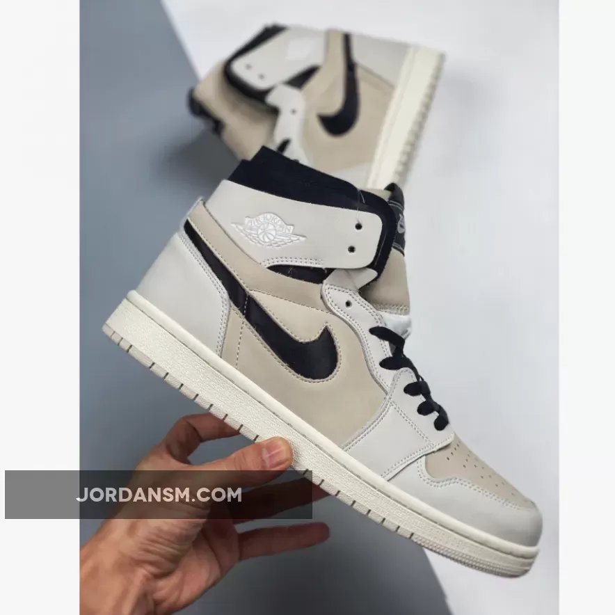 Air Jordan 1 High Zoom CMFT White/Black-Light Orewood Brown CT0979-100 Restock