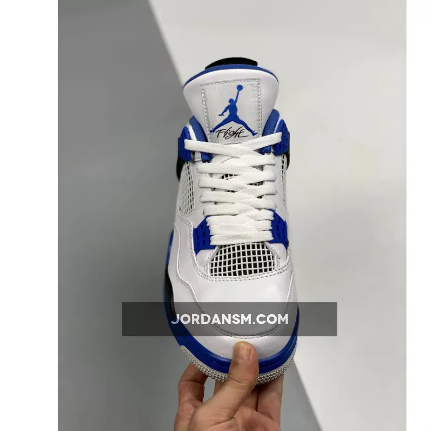 Air Jordan 4 'Motorsport' White/Game Royal-Black 308497-117 Online