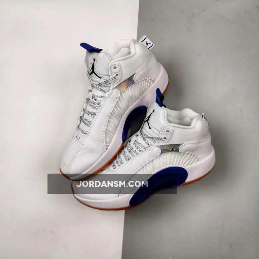 Air Jordan 35 'Sisterhood' White/Black-Hyper Royal-Gum Medium Brown CZ5657-100 New Releases
