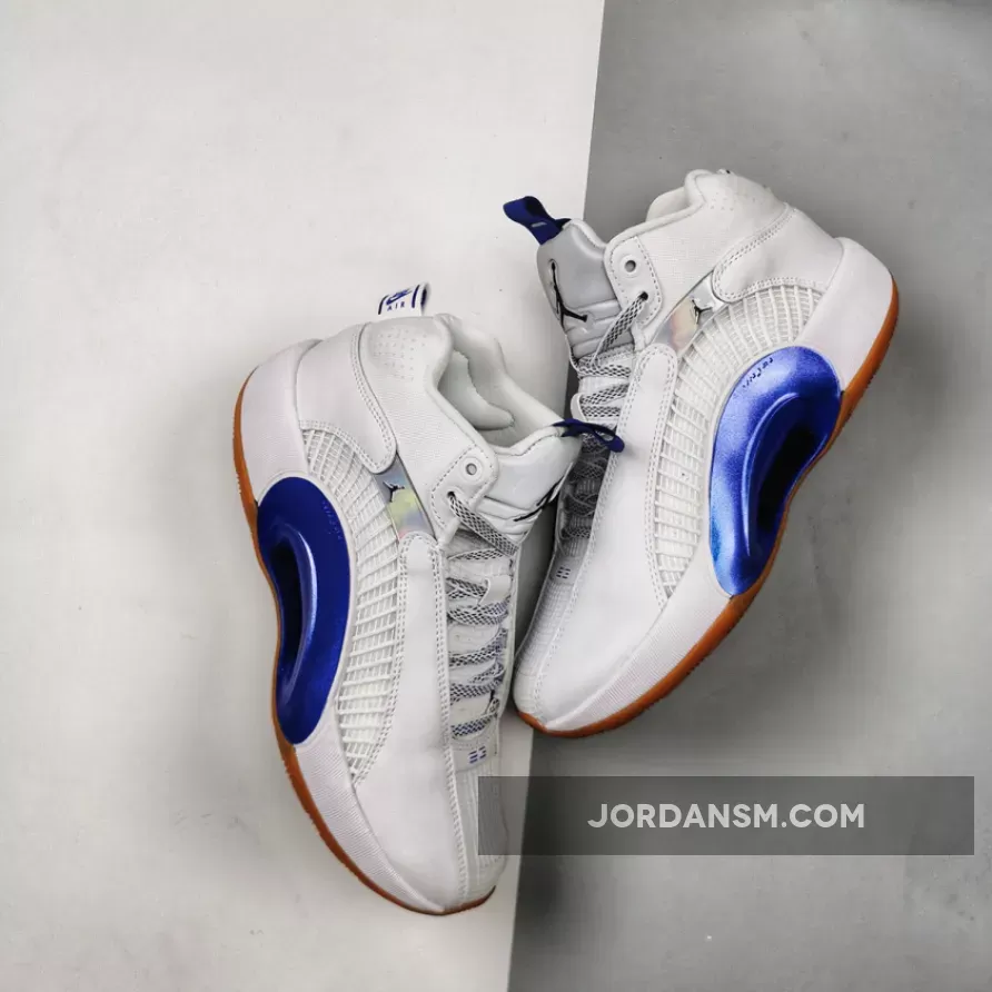 Air Jordan 35 'Sisterhood' White/Black-Hyper Royal-Gum Medium Brown CZ5657-100 New Releases