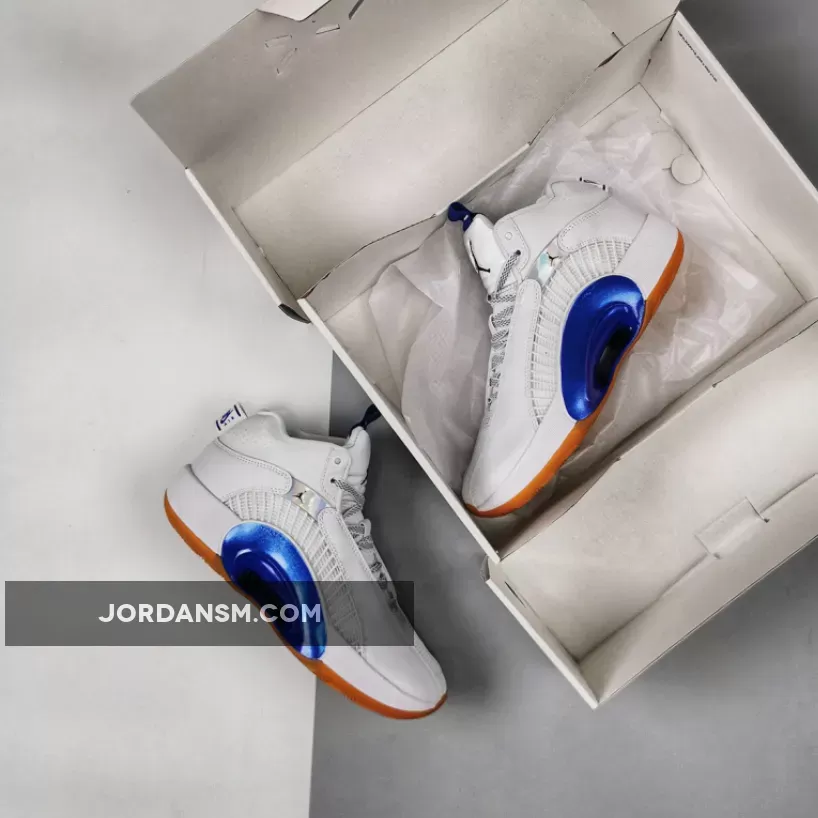Air Jordan 35 'Sisterhood' White/Black-Hyper Royal-Gum Medium Brown CZ5657-100 New Releases