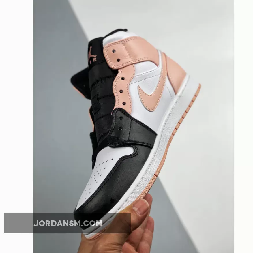 Air Jordan 1 Mid White/Black-Crimson Tint 554724-133 New Releases