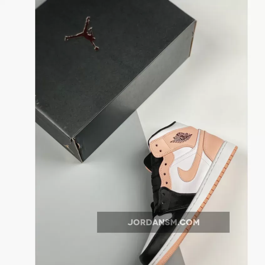 Air Jordan 1 Mid White/Black-Crimson Tint 554724-133 New Releases