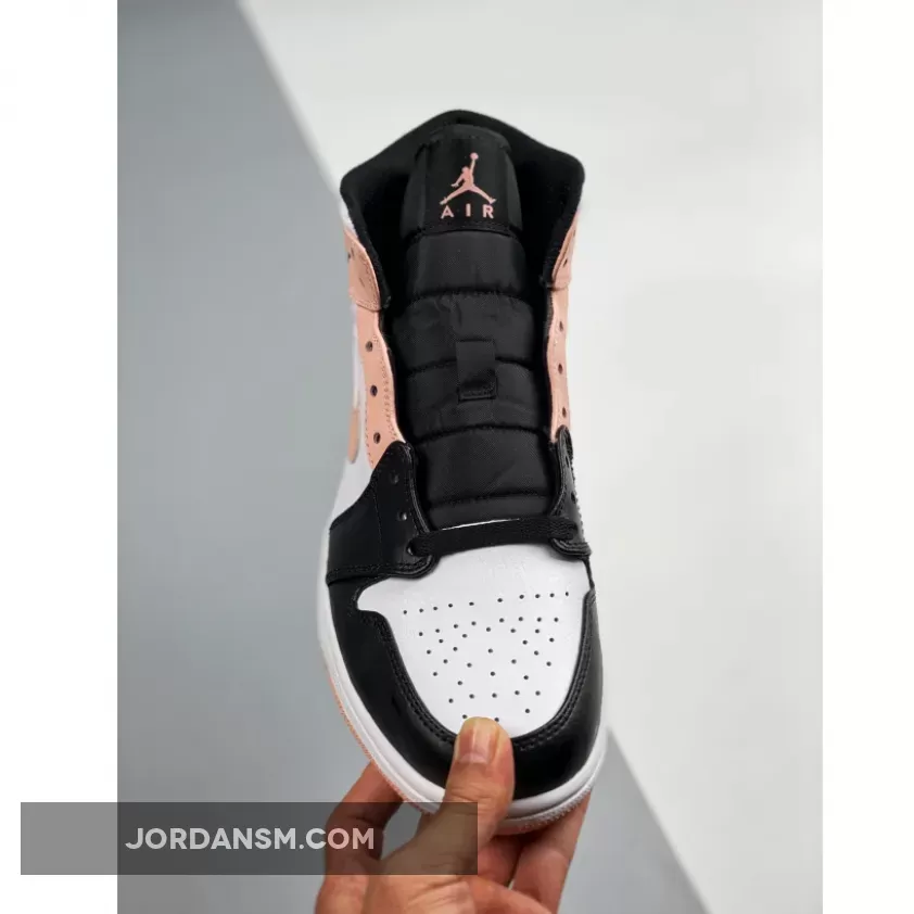 Air Jordan 1 Mid White/Black-Crimson Tint 554724-133 New Releases