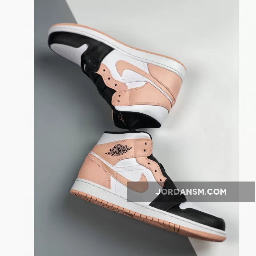 Air Jordan 1 Mid White/Black-Crimson Tint 554724-133 New Releases