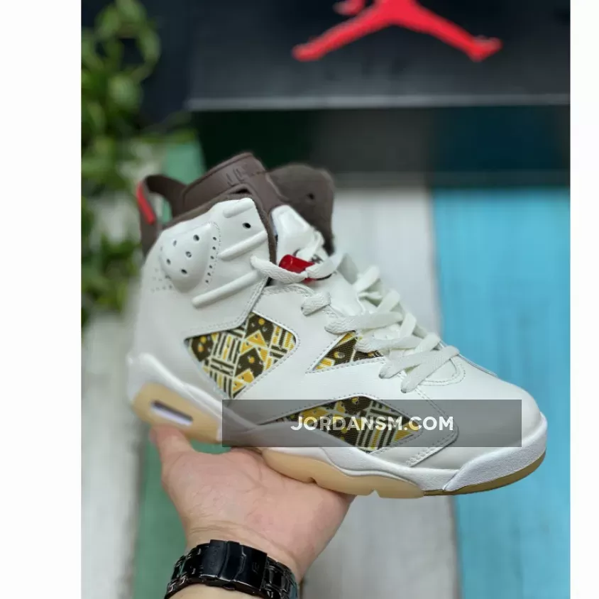 Air Jordan 6 'Quai 54' Sail/Total Orange-Gum Light Brown CZ4152-100 New Releases