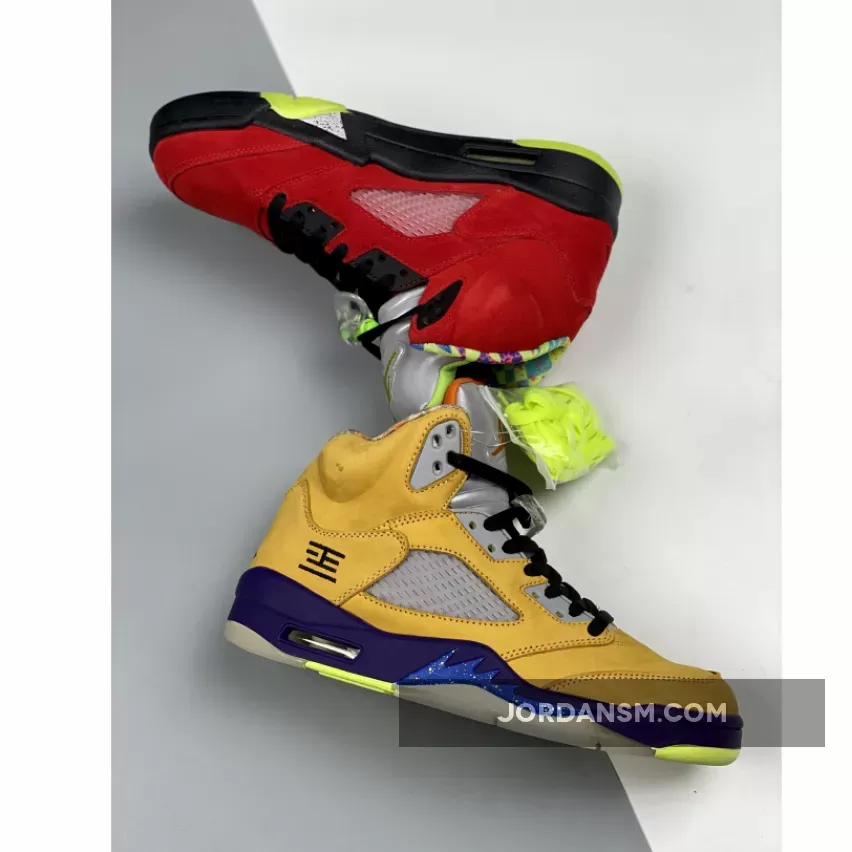 Air Jordan 5 'What The' Varsity Maize/Court Purple-Ghost Green-Solar Orange CZ5725-700 Online